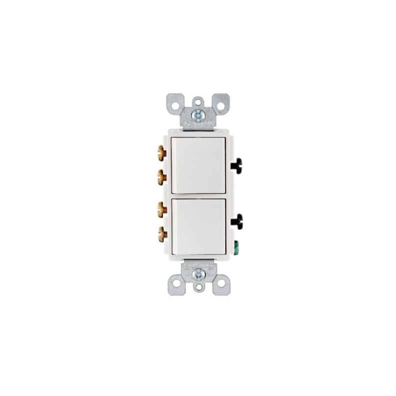 Apagador doble de 3 vías 15A 120/277V Blanco Decora Leviton