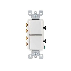 Apagador doble de 3 vías 15A 120/277V Blanco Decora Leviton