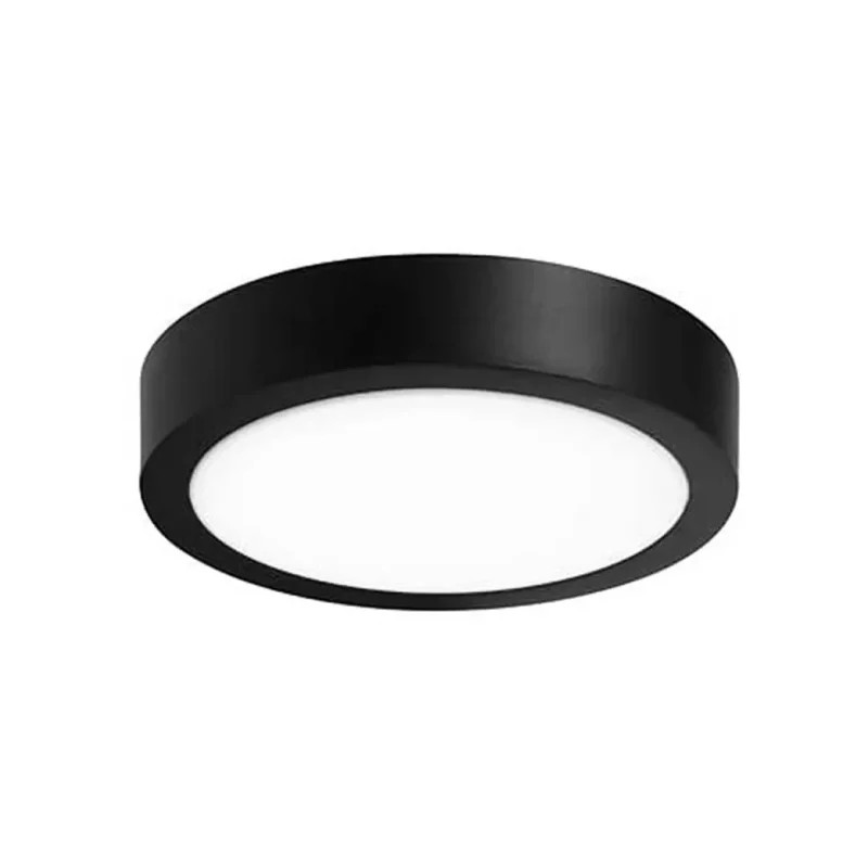 Lámpara de Techo LED Tipo Plafón para Interior Luz Cálida 8W Negro Illux