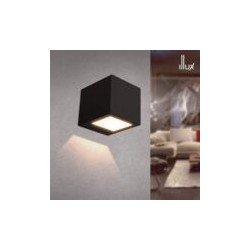 Lampara de pared LED Luz cálida negro Illux