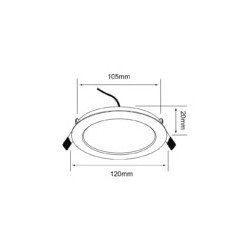Lámpara de techo LED Empotrable para interior Luz Fría 6W  Blanco Tecnolite